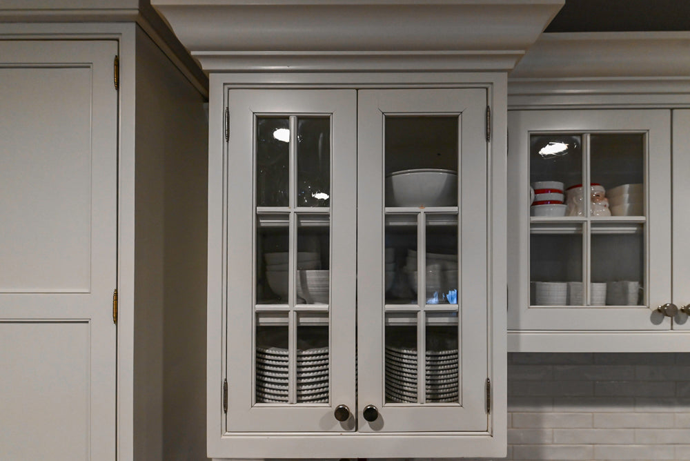 Traditional White Kitchen with Marble Top Island and Appliances
