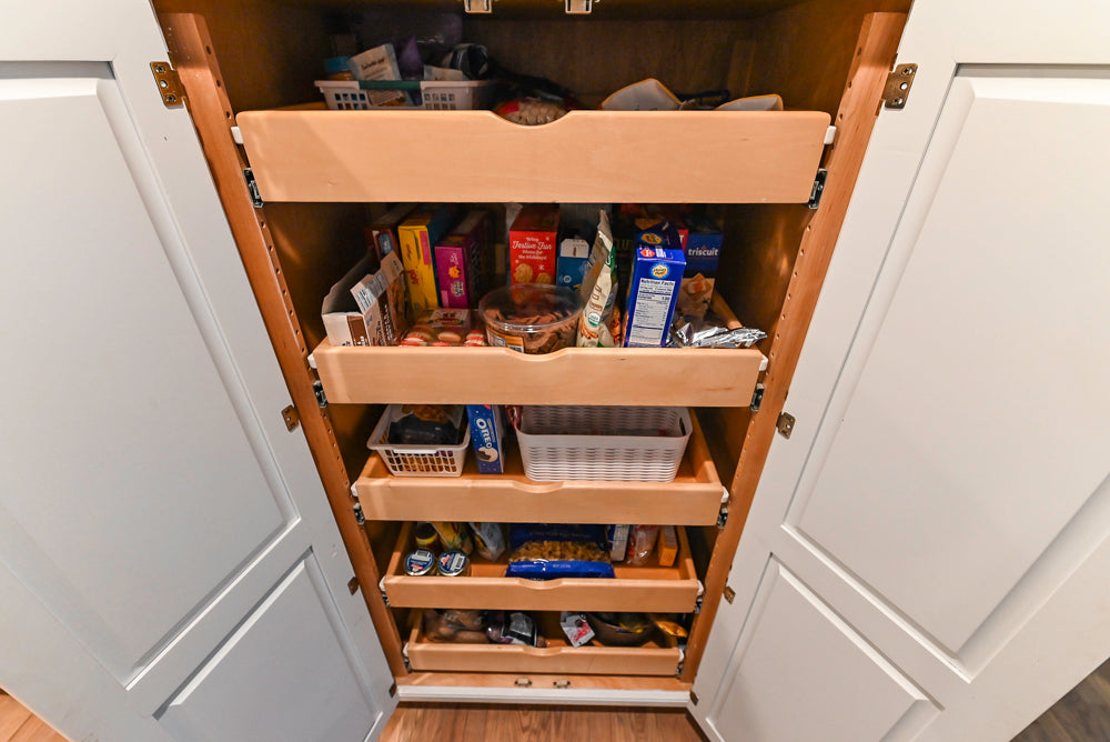 Traditional White Kitchen with Marble Top Island and Appliances