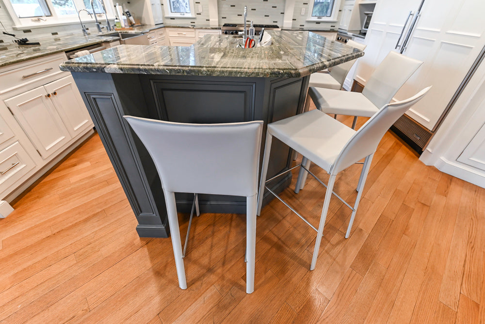 Kountry Kraft Traditional White Kitchen with Island, Granite Countertops & Appliances