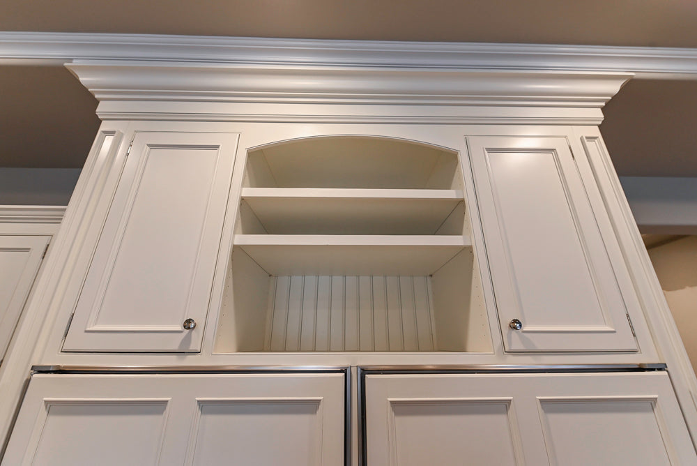 Kountry Kraft Traditional White Kitchen with Island, Granite Countertops & Appliances