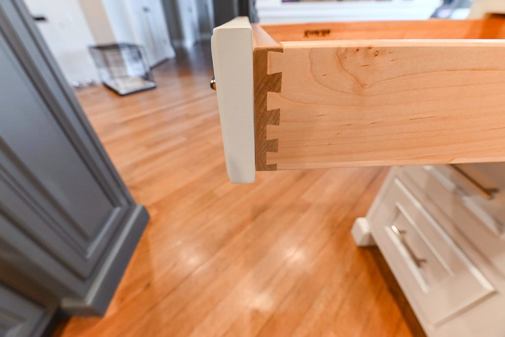 Kountry Kraft Traditional White Kitchen with Island, Granite Countertops & Appliances