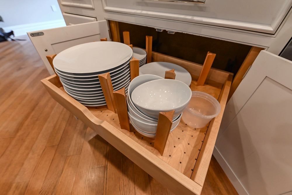 Kountry Kraft Traditional White Kitchen with Island, Granite Countertops & Appliances