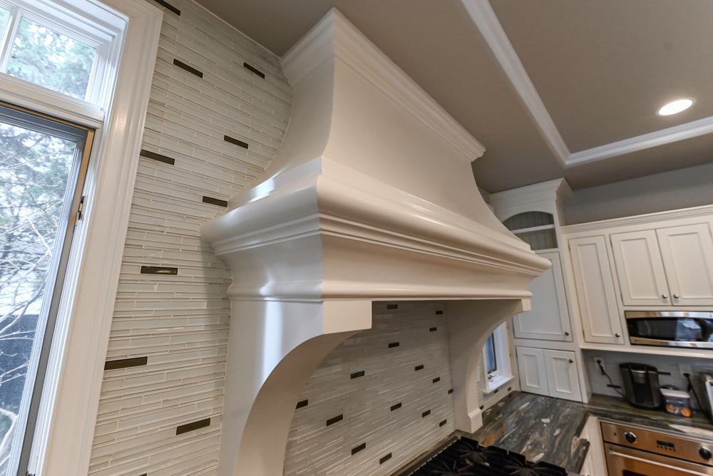 Kountry Kraft Traditional White Kitchen with Island, Granite Countertops & Appliances