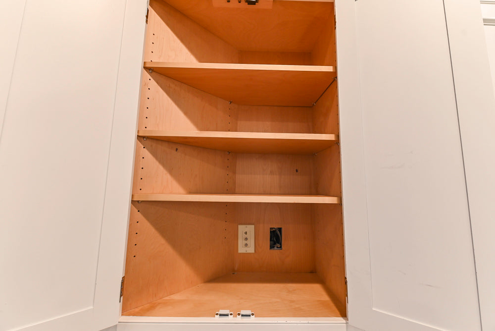 Kountry Kraft Traditional White Kitchen with Island, Granite Countertops & Appliances