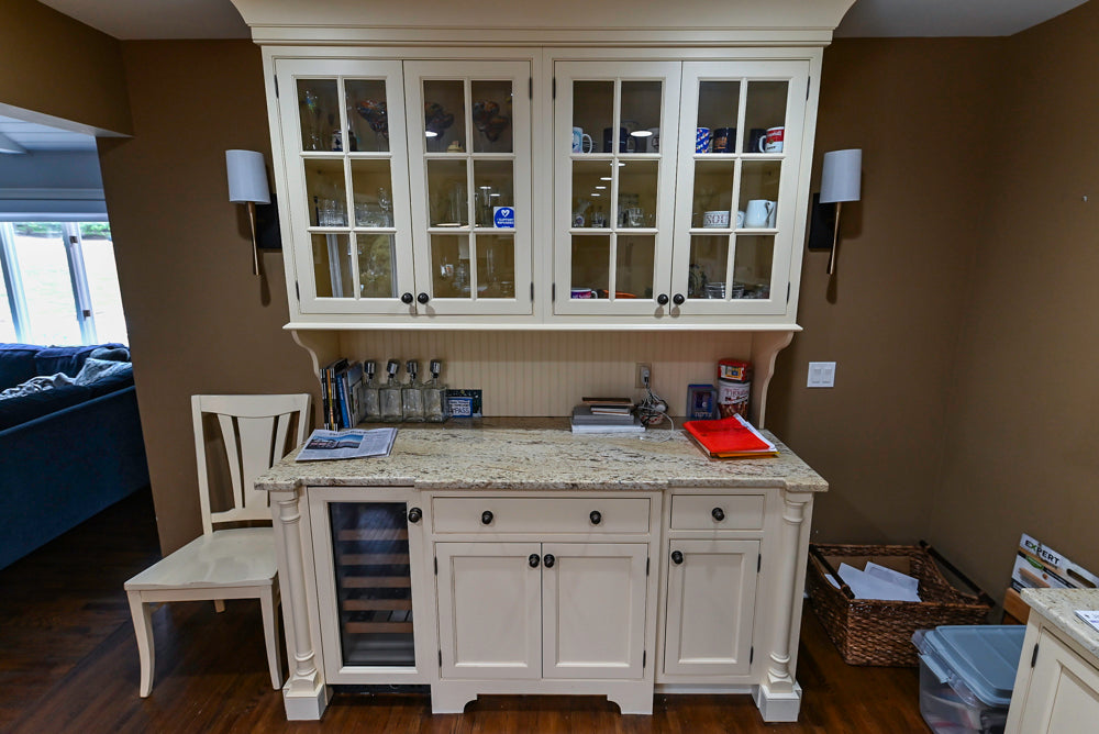 Signature Custom Cabinetry Traditional Cream Kitchen with Dry Bar and Desk Area