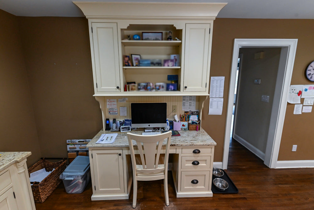 Signature Custom Cabinetry Traditional Cream Kitchen with Dry Bar and Desk Area