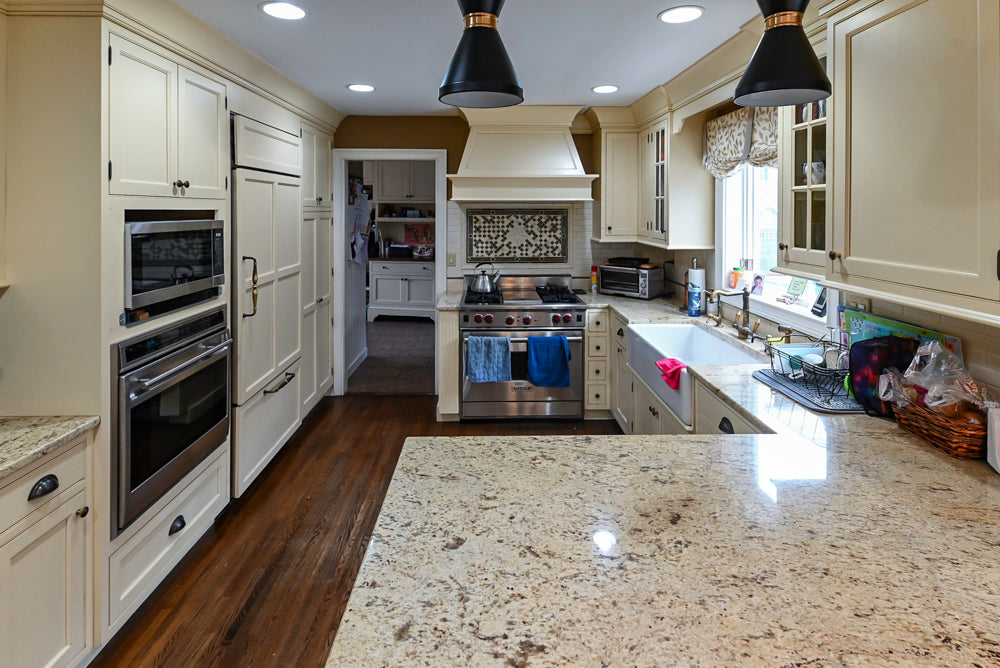 Signature Custom Cabinetry Traditional Cream Kitchen with Dry Bar and Desk Area