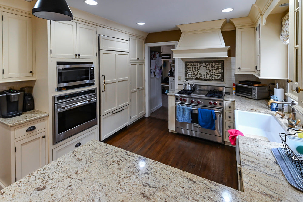 Signature Custom Cabinetry Traditional Cream Kitchen with Dry Bar and Desk Area