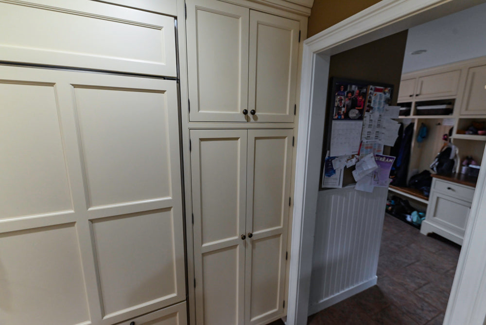 Signature Custom Cabinetry Traditional Cream Kitchen with Dry Bar and Desk Area