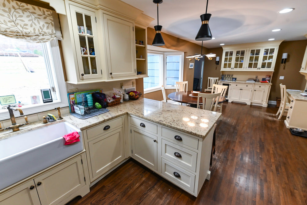 Signature Custom Cabinetry Traditional Cream Kitchen with Dry Bar and Desk Area