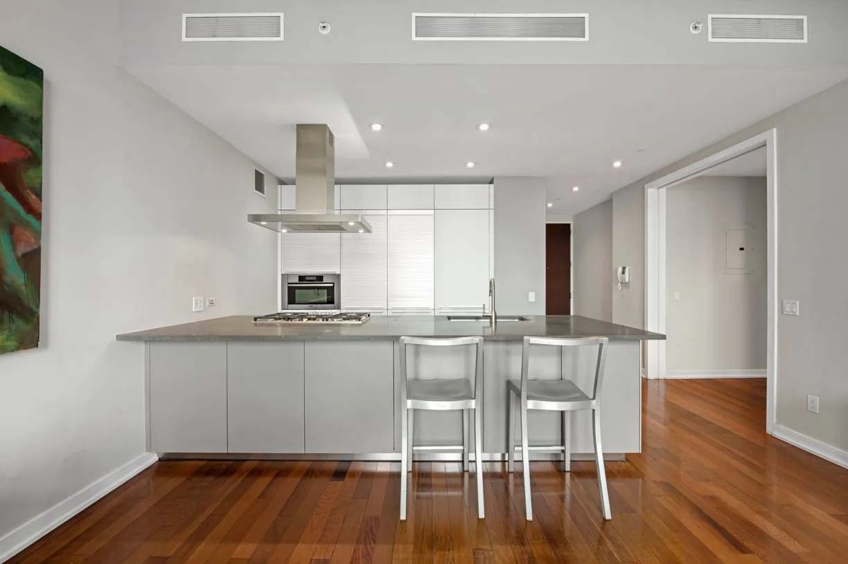 Bulthaup Modern Matte Grey Kitchen with Stone Countertops & Appliances