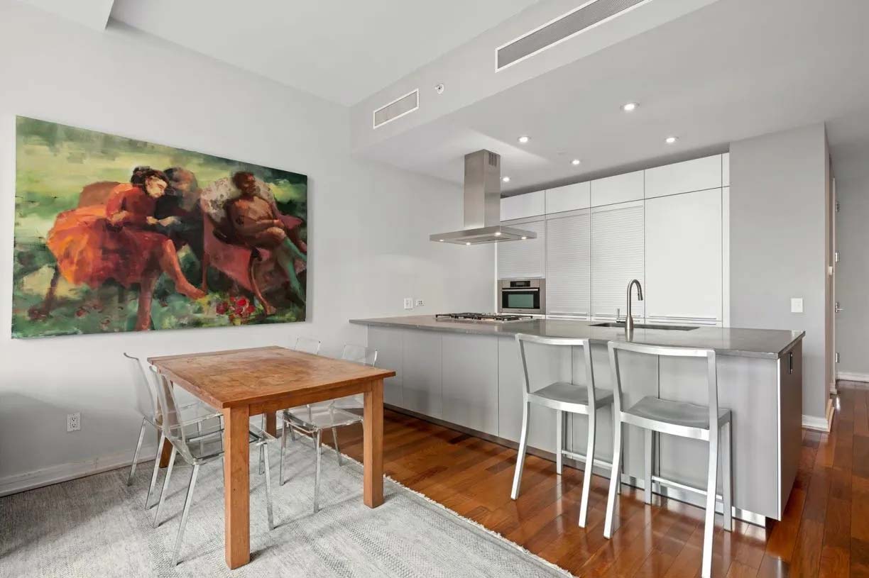 Bulthaup Modern Matte Grey Kitchen with Stone Countertops & Appliances