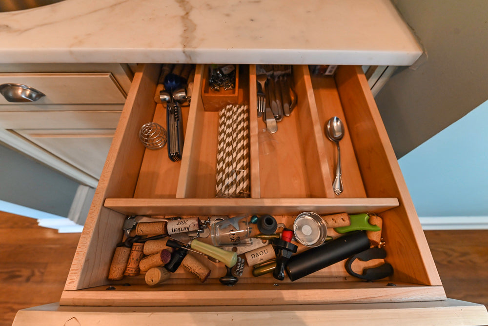 Traditional Cream Kitchen with Island, Wet Bar, Marble Countertops & Appliances