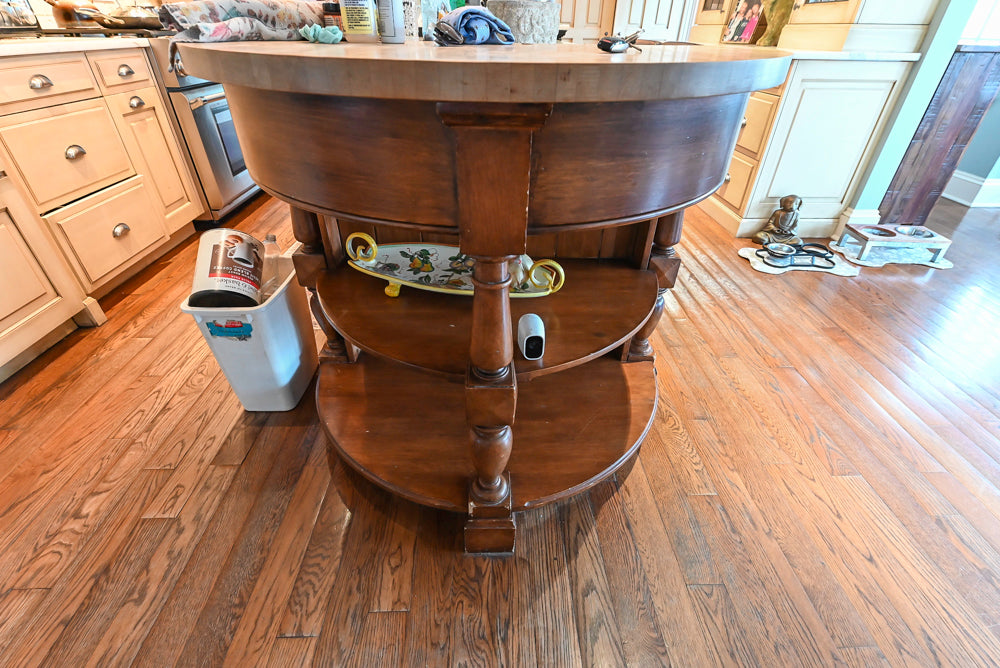 Traditional Cream Kitchen with Island, Wet Bar, Marble Countertops & Appliances