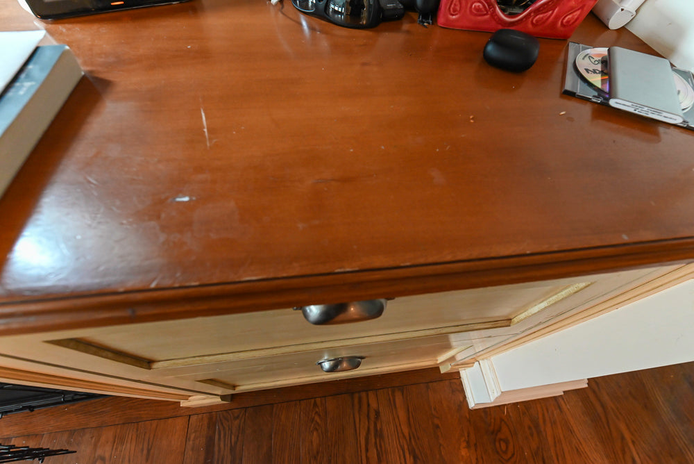 Traditional Cream Kitchen with Island, Wet Bar, Marble Countertops & Appliances