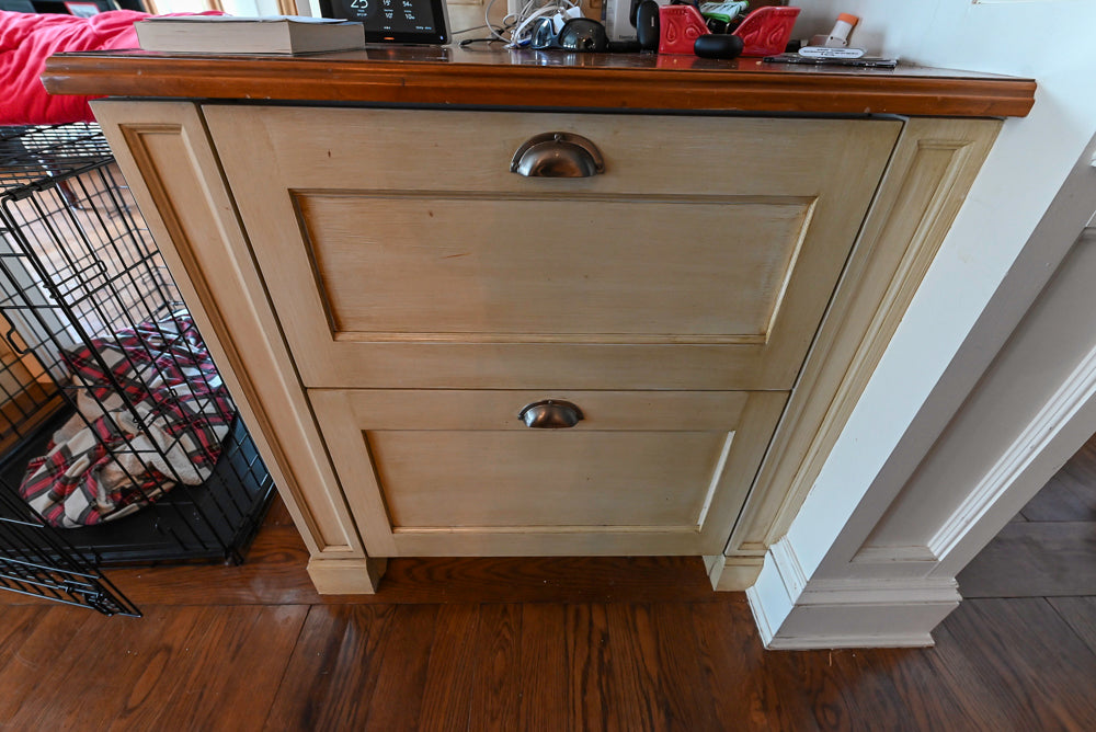 Traditional Cream Kitchen with Island, Wet Bar, Marble Countertops & Appliances
