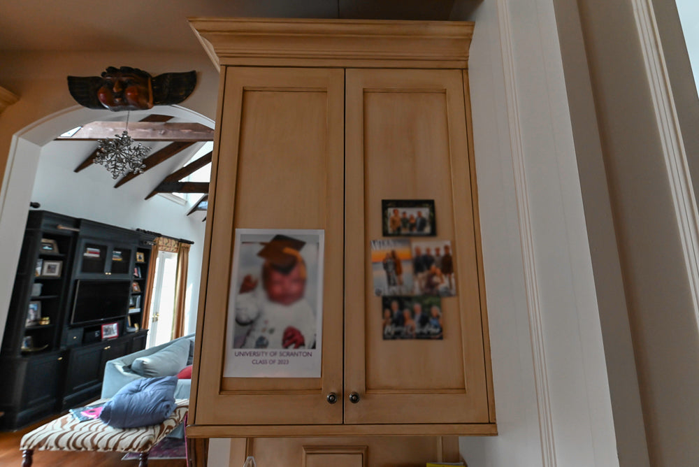 Traditional Cream Kitchen with Island, Wet Bar, Marble Countertops & Appliances