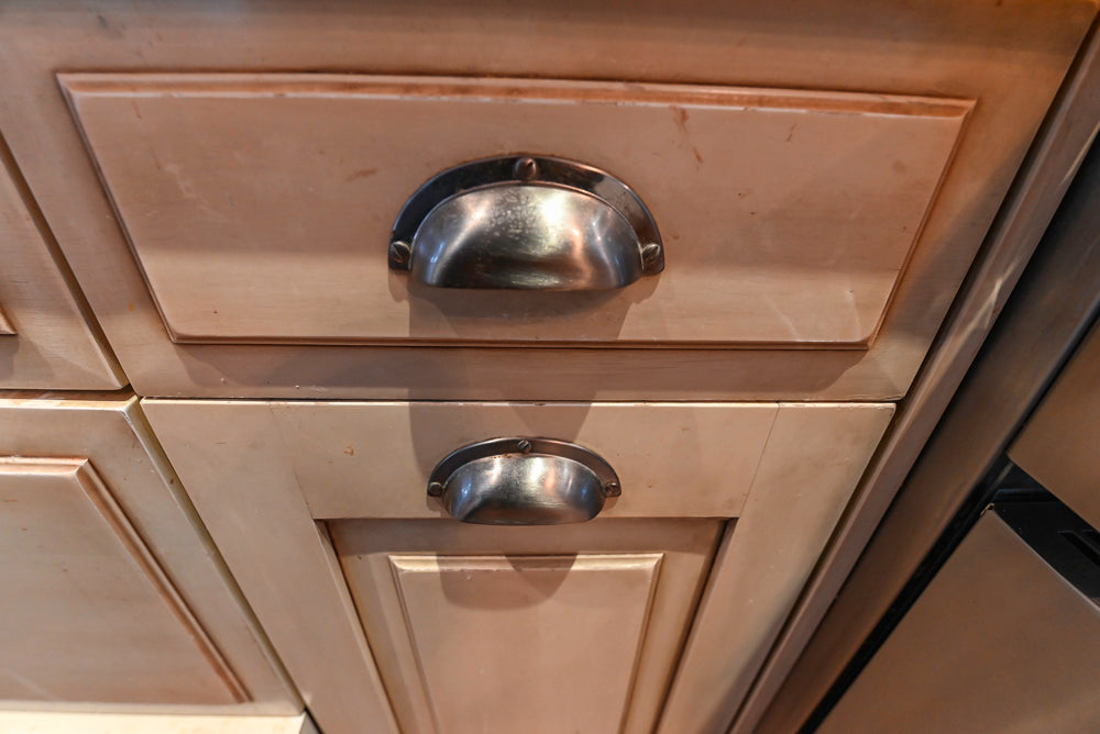 Traditional Cream Kitchen with Island, Wet Bar, Marble Countertops & Appliances