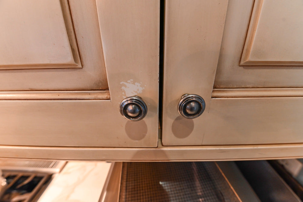 Traditional Cream Kitchen with Island, Wet Bar, Marble Countertops & Appliances