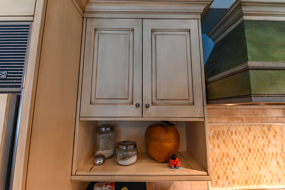 Traditional Cream Kitchen with Island, Wet Bar, Marble Countertops & Appliances