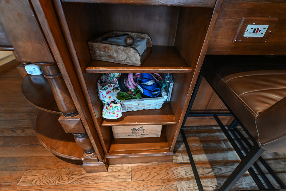 Traditional Cream Kitchen with Island, Wet Bar, Marble Countertops & Appliances