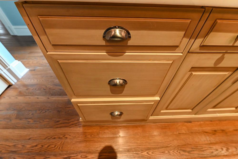 Traditional Cream Kitchen with Island, Wet Bar, Marble Countertops & Appliances