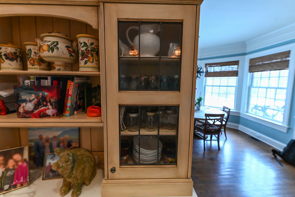 Traditional Cream Kitchen with Island, Wet Bar, Marble Countertops & Appliances