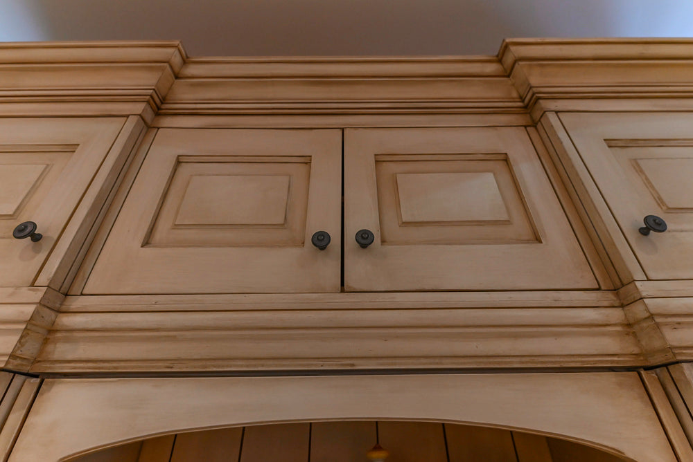 Traditional Cream Kitchen with Island, Wet Bar, Marble Countertops & Appliances