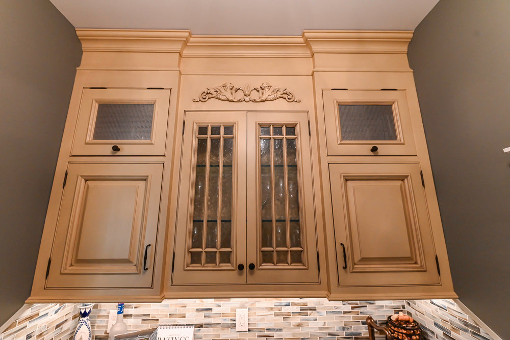 Signature Custom Cabinetry Traditional Light Brown Butler's Pantry with Prep Sink