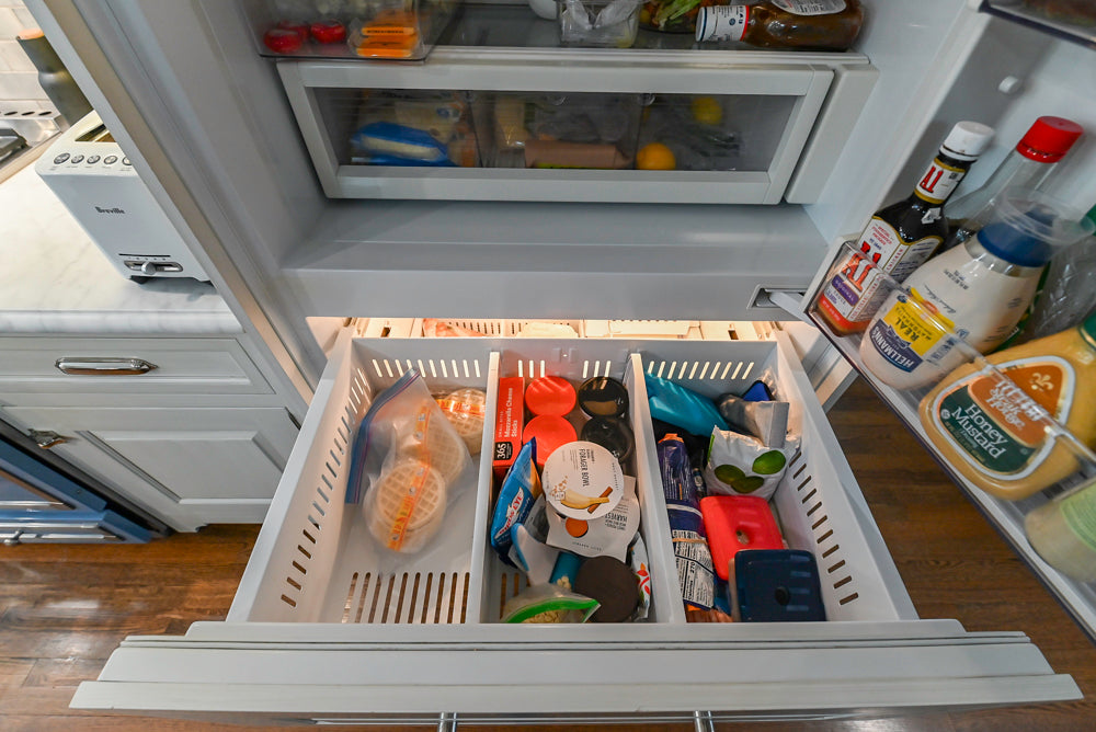 Canterbury Traditional White Kitchen with Island, Marble Countertops and La Cornue Range with Matching Hood