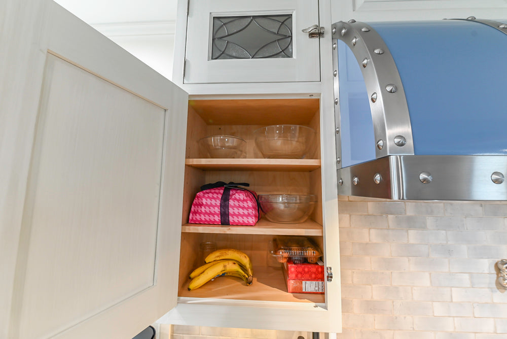 Canterbury Traditional White Kitchen with Island, Marble Countertops and La Cornue Range with Matching Hood