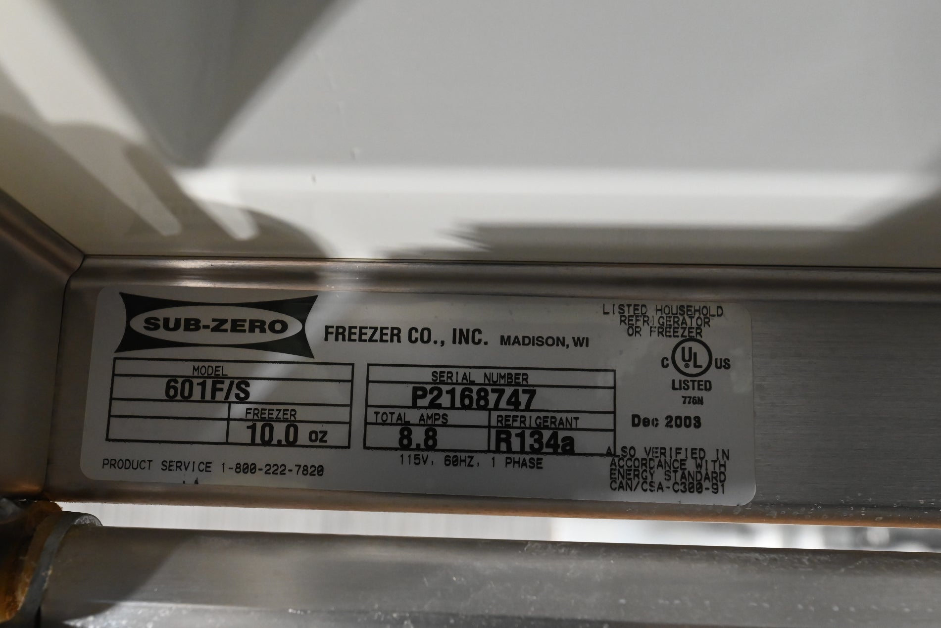 Sub-Zero 601F/S 36" Stainless Steel All Freezer Column