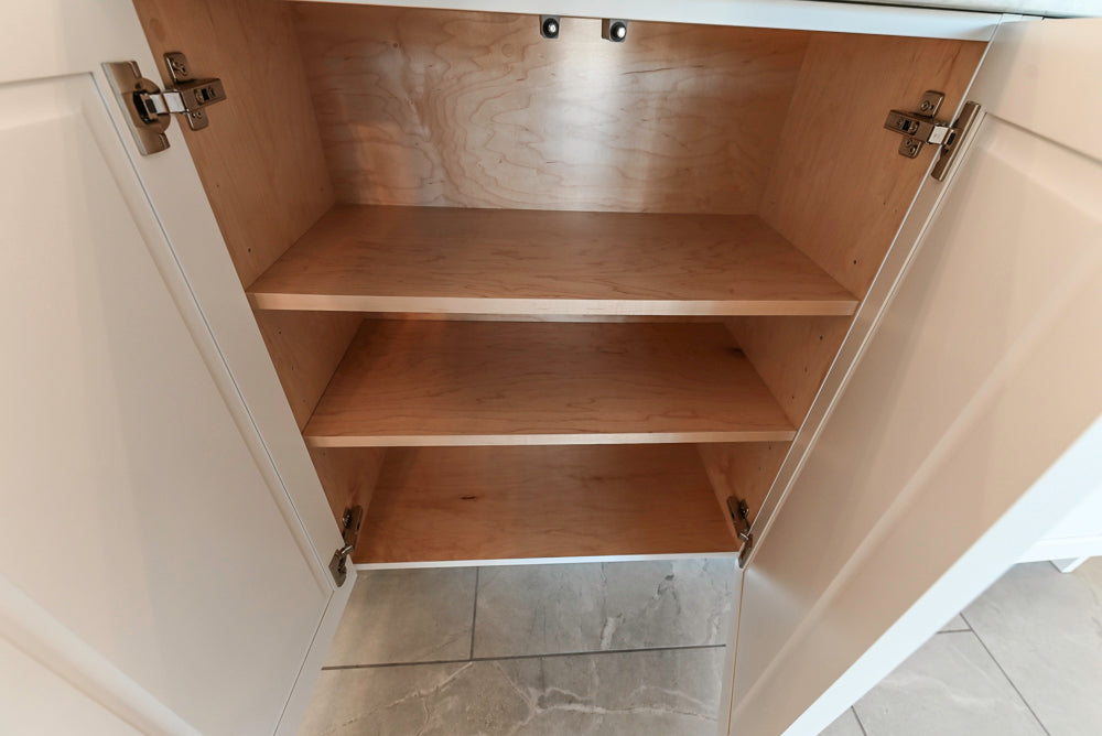 Gemcraft Traditional White Double Island Kitchen with Marble Countertops