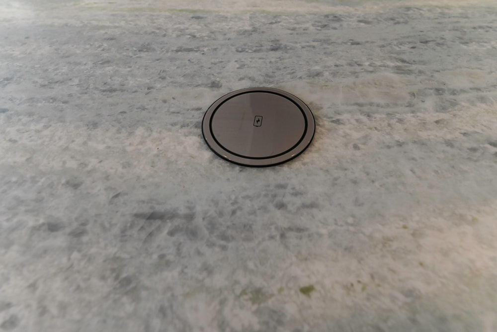 Gemcraft Traditional White Double Island Kitchen with Marble Countertops