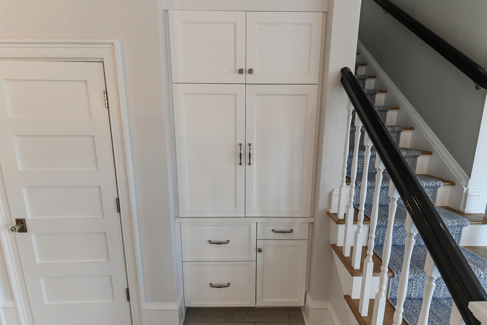 Gemcraft Traditional White Double Island Kitchen with Marble Countertops