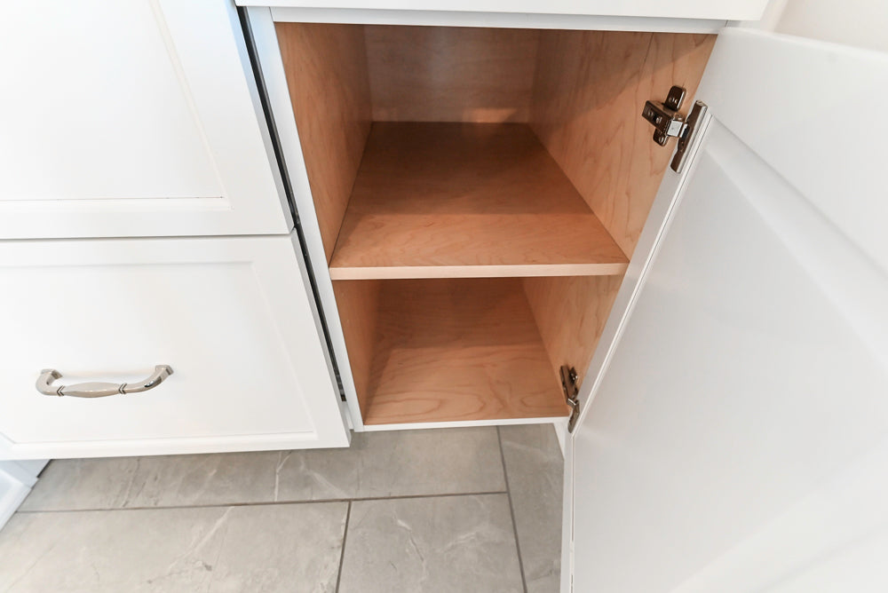 Gemcraft Traditional White Double Island Kitchen with Marble Countertops