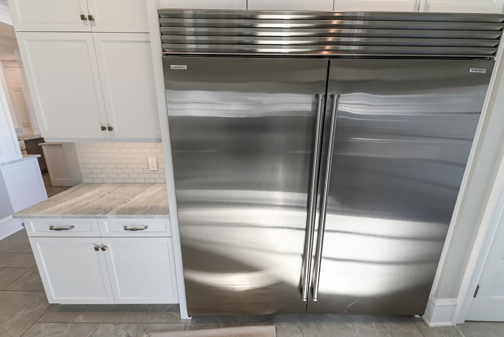 Gemcraft Traditional White Double Island Kitchen with Marble Countertops