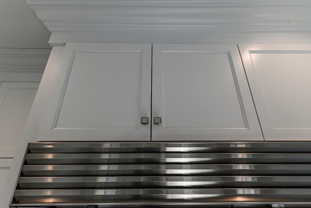 Gemcraft Traditional White Double Island Kitchen with Marble Countertops