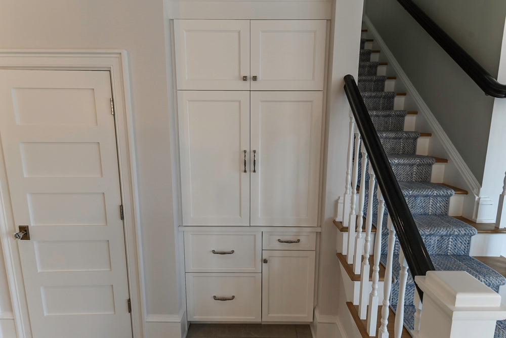 Gemcraft Custom Traditional White Double Island Kitchen with Marble Countertops and Luxury Appliance Package