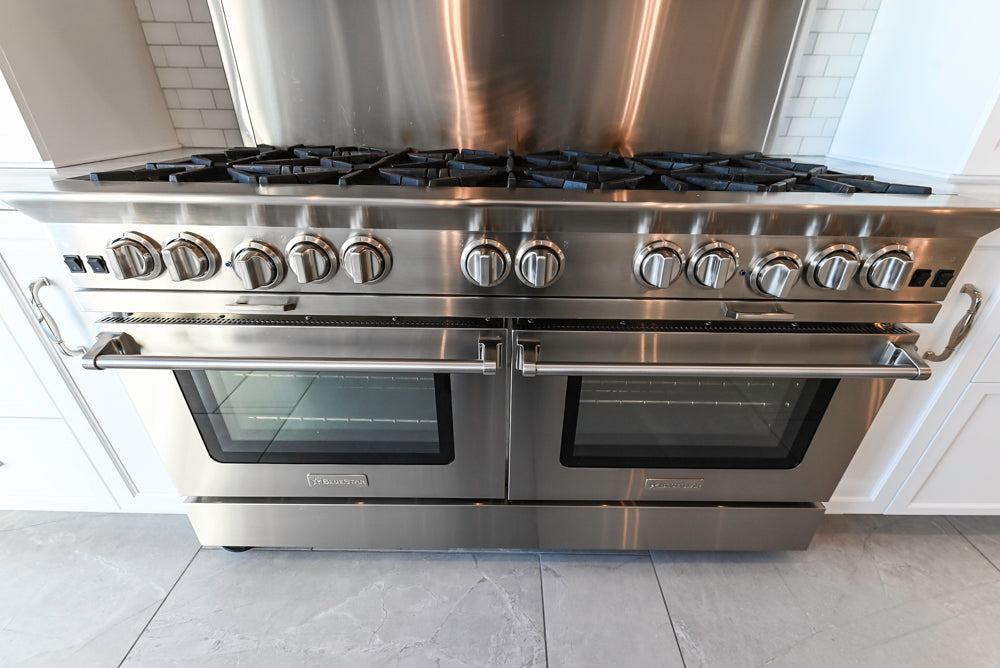 Gemcraft Traditional White Double Island Kitchen with Marble Countertops