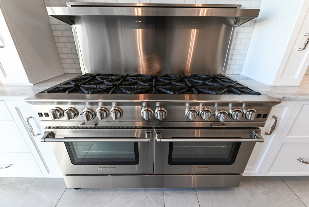 Gemcraft Traditional White Double Island Kitchen with Marble Countertops