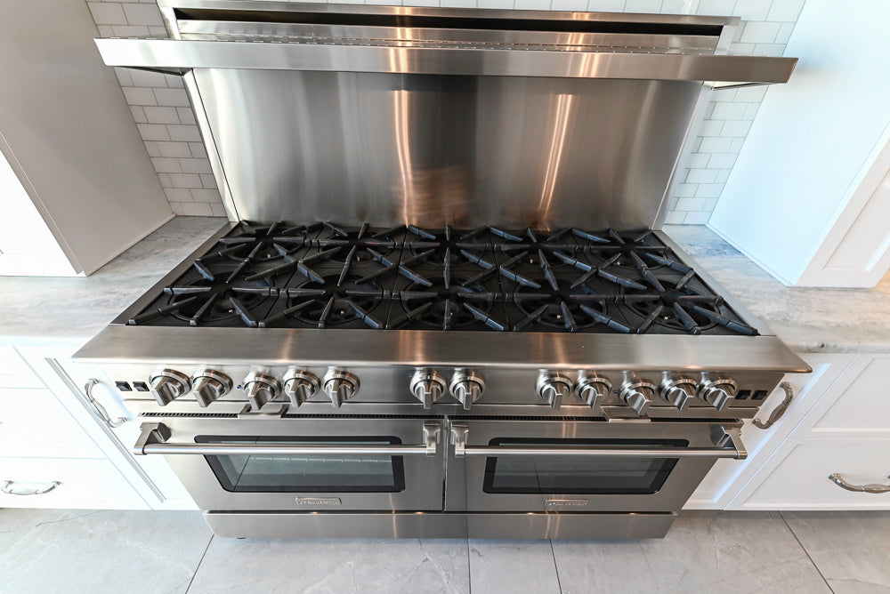 Gemcraft Traditional White Double Island Kitchen with Marble Countertops