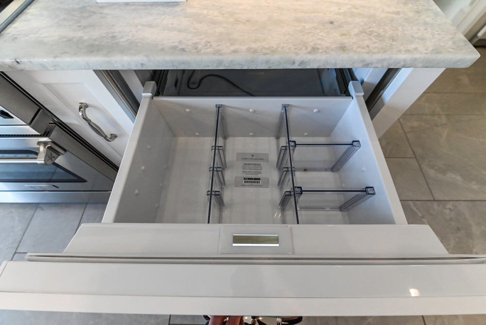 Gemcraft Traditional White Double Island Kitchen with Marble Countertops