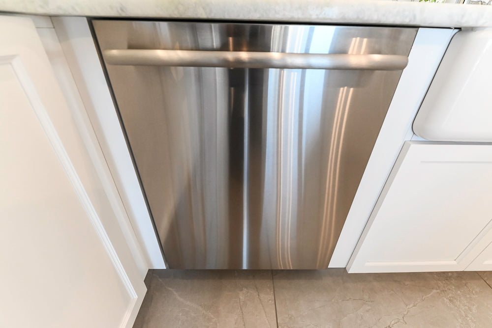 Gemcraft Traditional White Double Island Kitchen with Marble Countertops