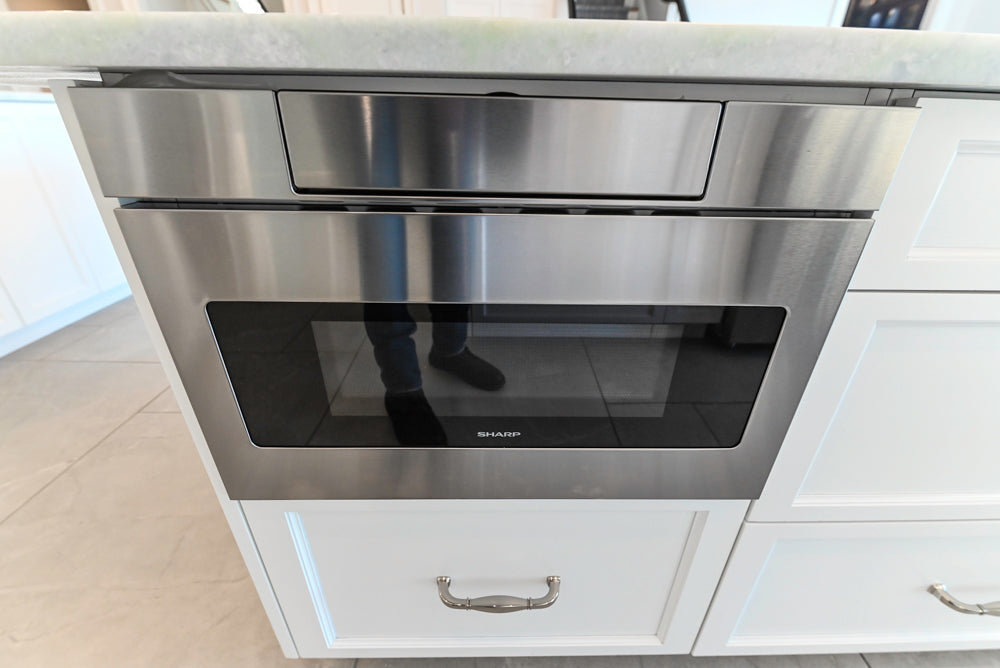 Gemcraft Traditional White Double Island Kitchen with Marble Countertops