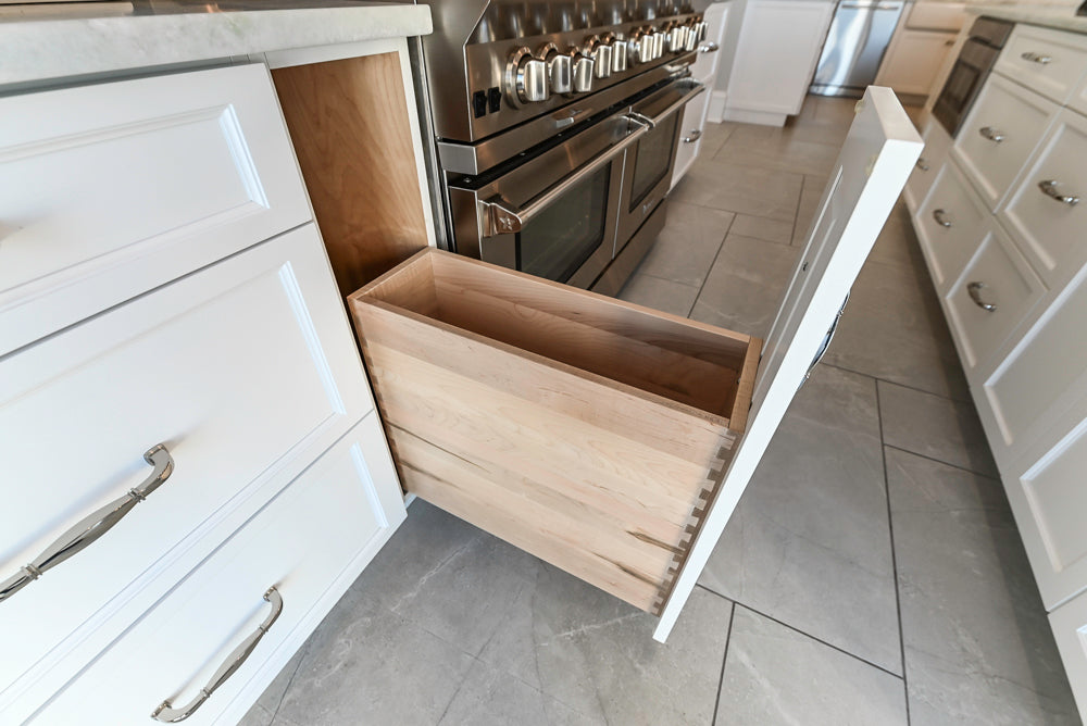 Gemcraft Traditional White Double Island Kitchen with Marble Countertops