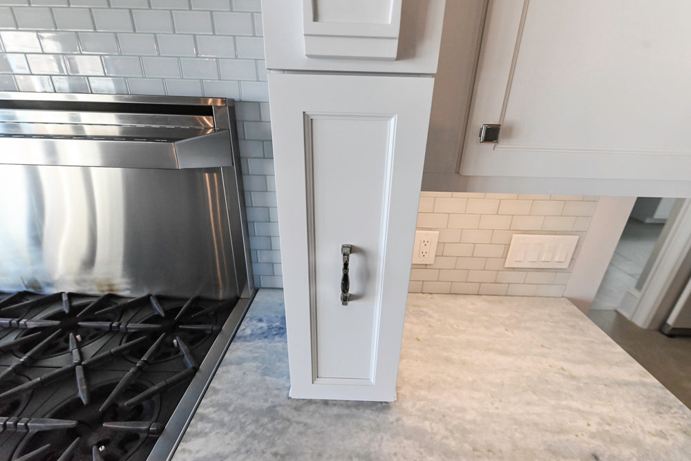 Gemcraft Traditional White Double Island Kitchen with Marble Countertops