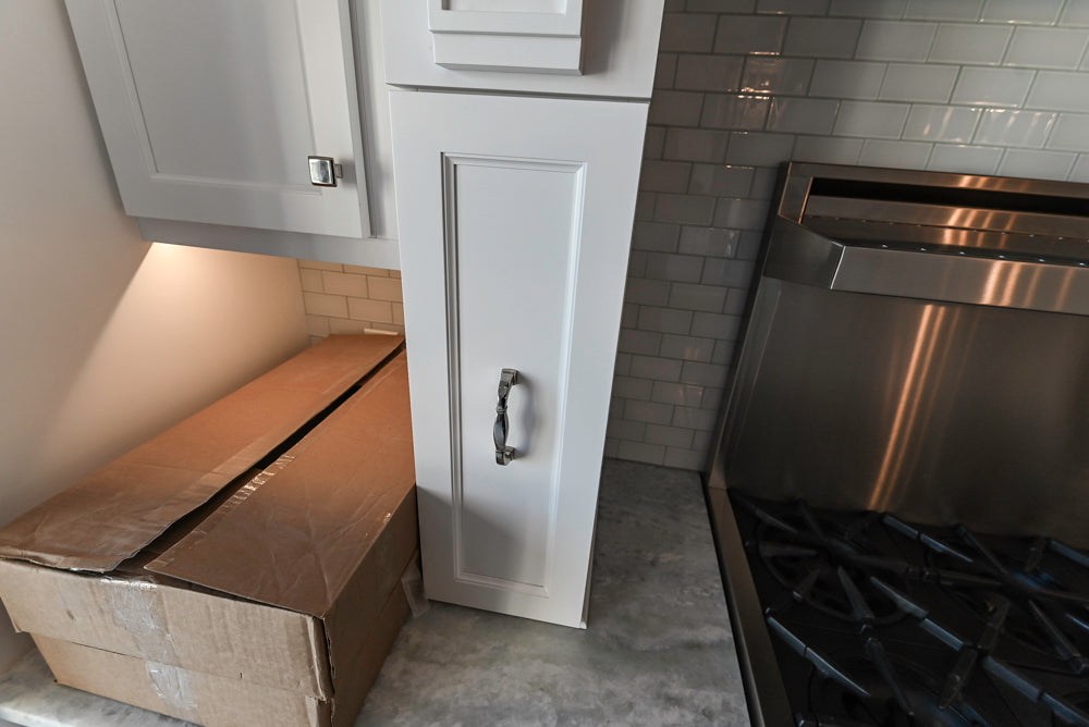 Gemcraft Traditional White Double Island Kitchen with Marble Countertops