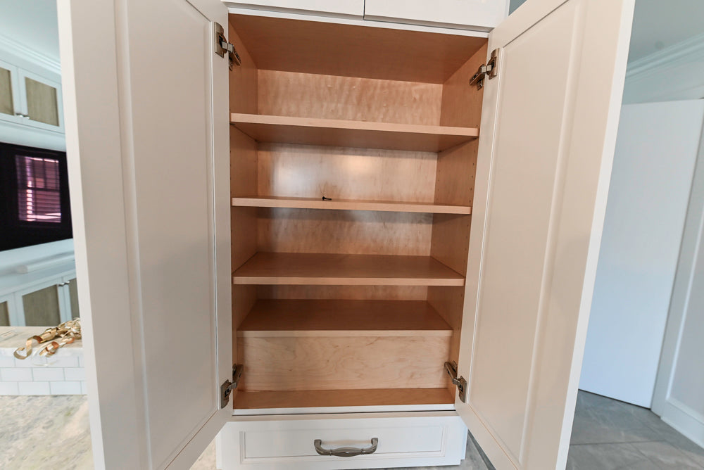 Gemcraft Traditional White Double Island Kitchen with Marble Countertops