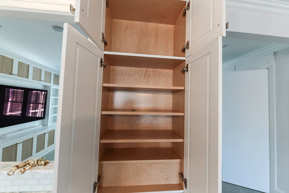 Gemcraft Traditional White Double Island Kitchen with Marble Countertops